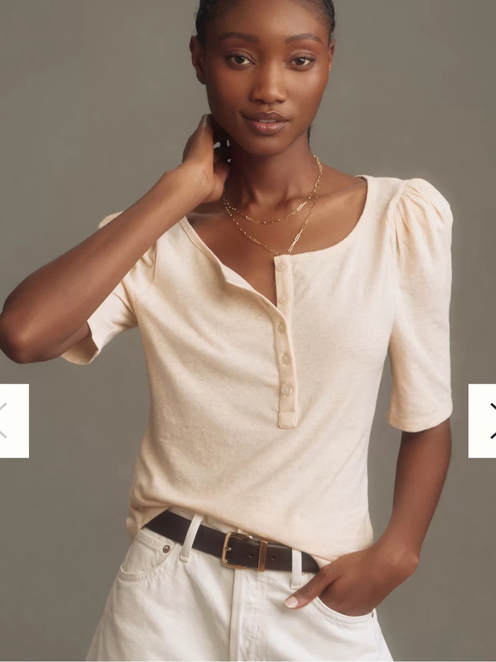 NWT Anthropologie puff sleeve Henley top extra small XS